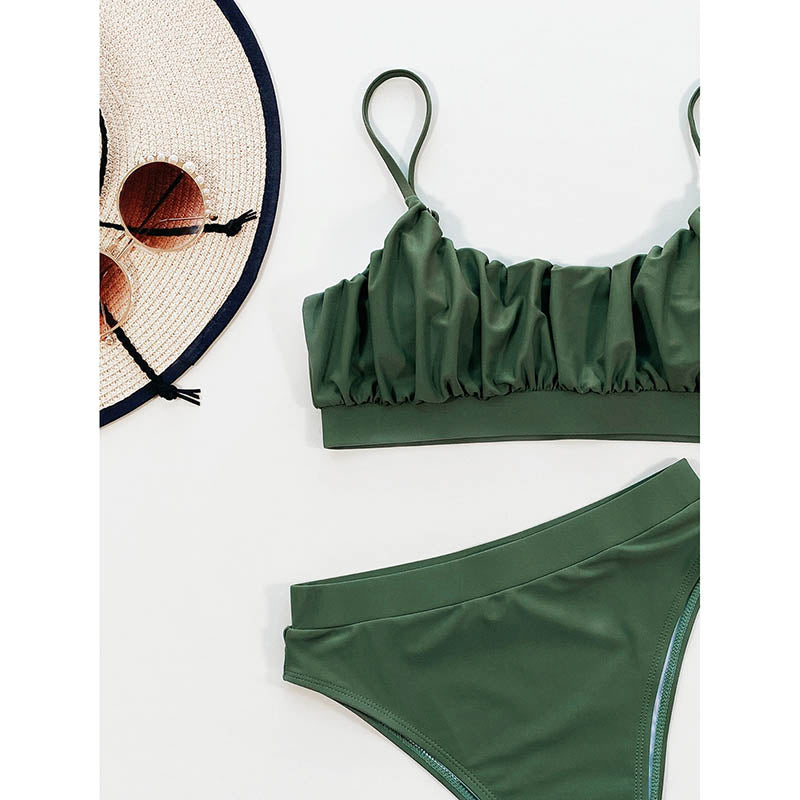 Army of 1 Ruching High Waist Push Up Bikini